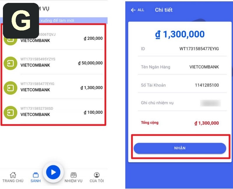 Làm nhiệm vụ chi tiền để nhận hoa hồng