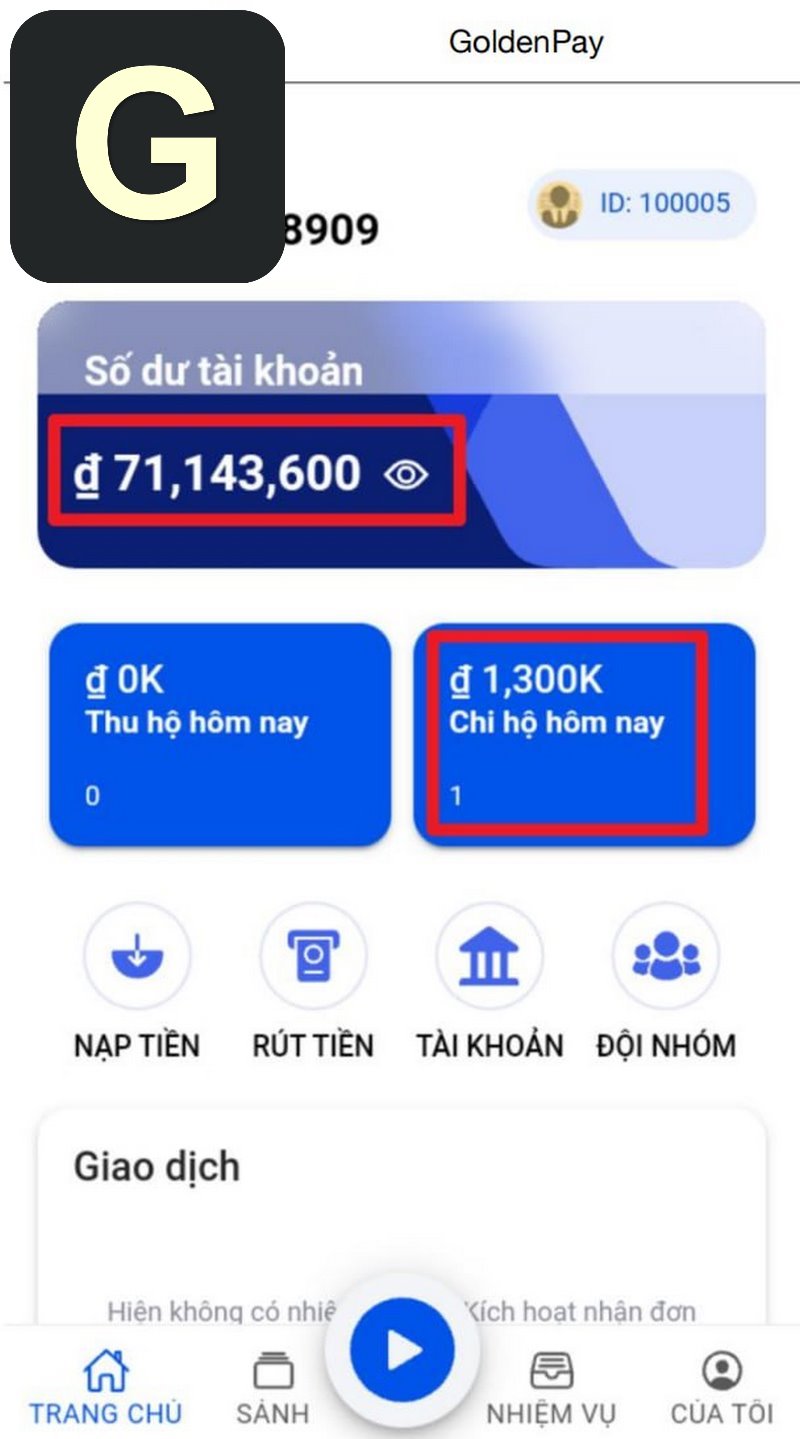 Nhiệm vụ chi tiền cho phép người làm thêm chủ động nhận đơn hàng